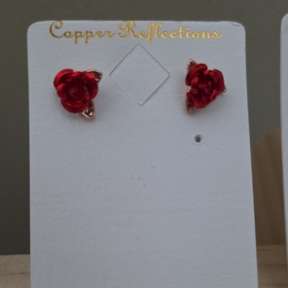 Red Rose Earrings